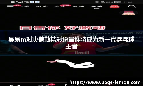 吴易m对决盖勒精彩纷呈谁将成为新一代乒乓球王者